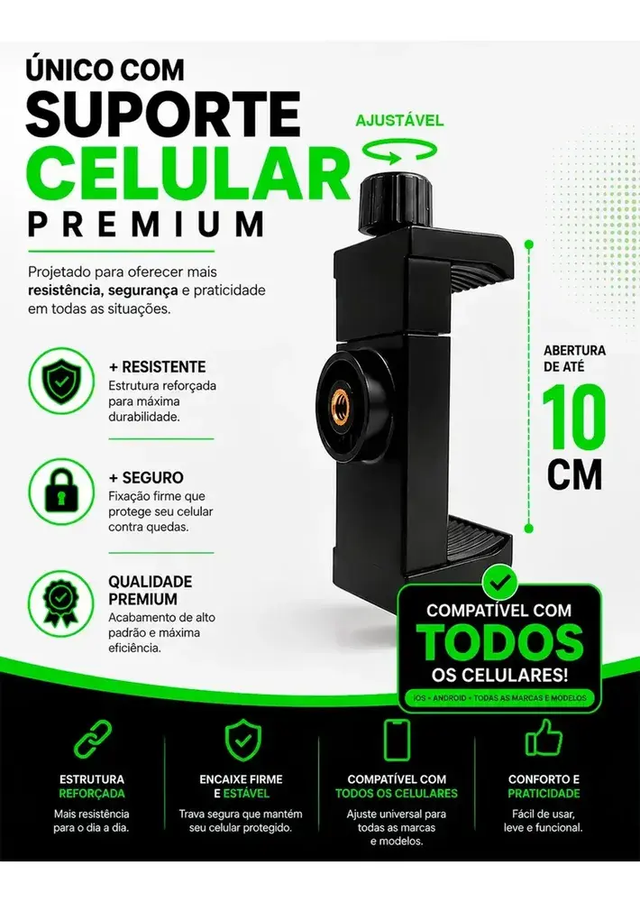 Suporte de Cabeça para Celular para Filmar com as Mãos Livres