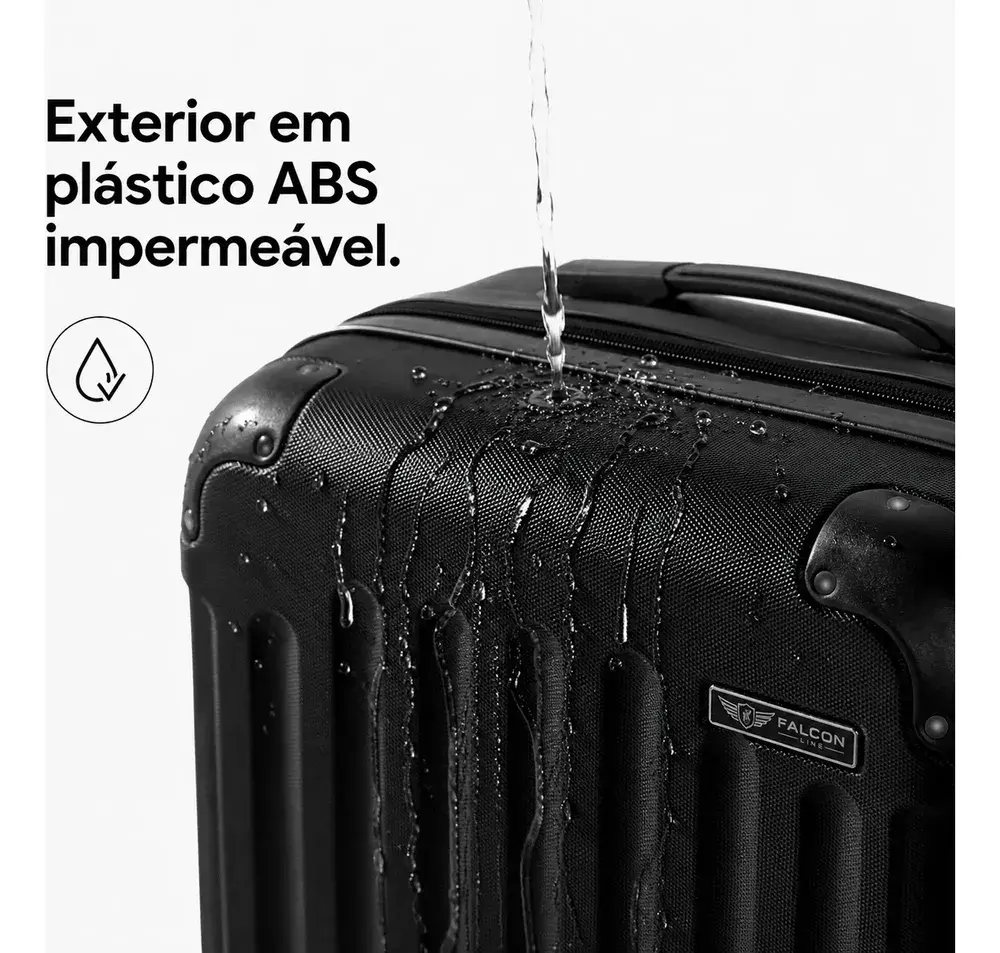 Mala De Viagem Bordo Mão Pequena 10kg Abs Cadeado 360