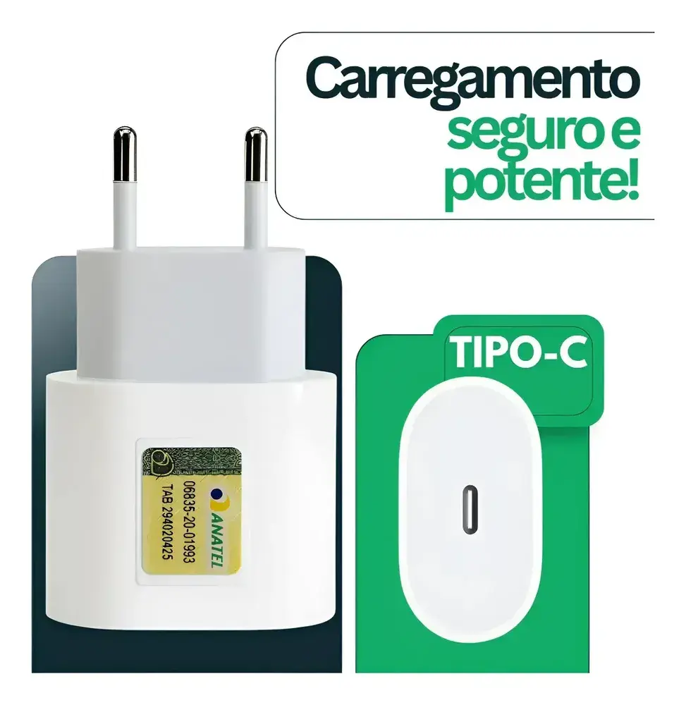 Carregador Fonte Apple iPad iPhone Turbo Usb-c 20w