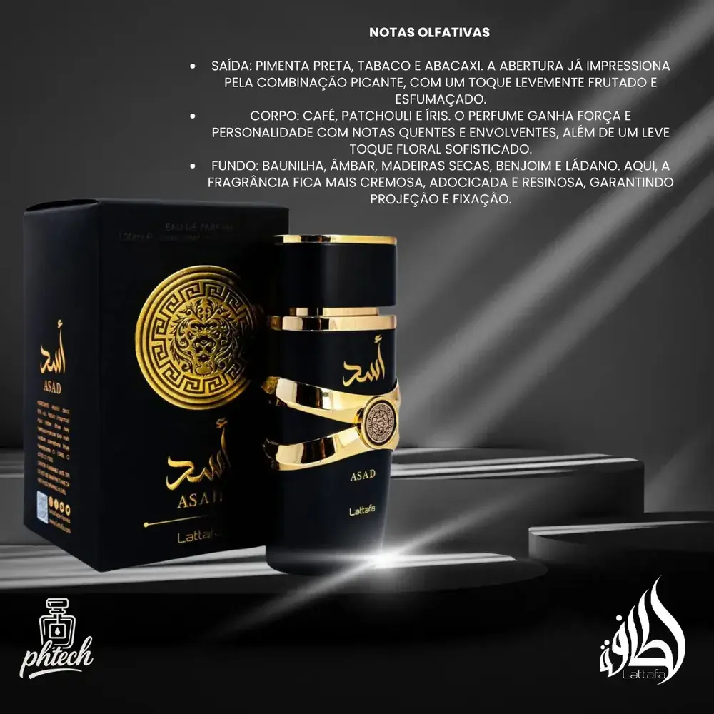 Perfume Lattafa Asad 100ml Eau De Parfum Original Árabe Com Nota Fiscal E Selo Original