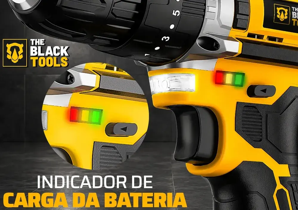 Parafusadeira e Furadeira Impacto The Black Tools TB-21PW 3/8