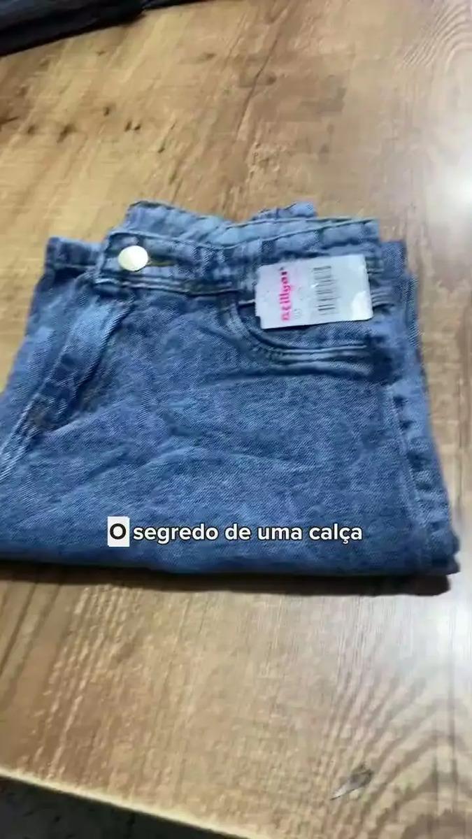 Calça Jeans Wide Leg Feminina Cintura Alta Sem Lycra Stillge