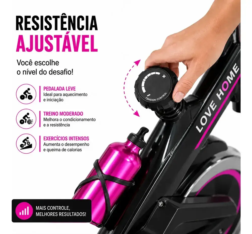 Bicicleta Ergométrica Inércia 6kg Spinning Profissional Indoor Ajustável Treino Casa