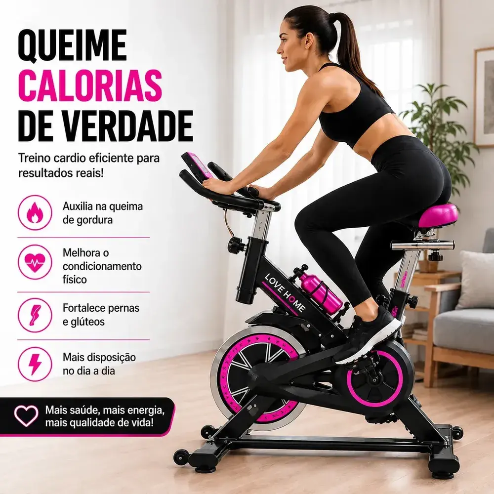 Bicicleta Ergométrica Inércia 6kg Spinning Profissional Indoor Ajustável Treino Casa