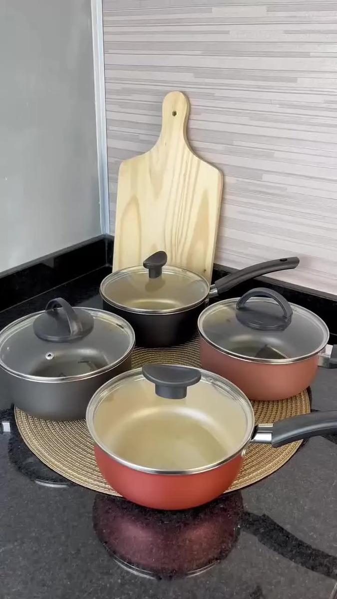 Conjunto Panelas Antiaderente 10 Peças Teflon Preto