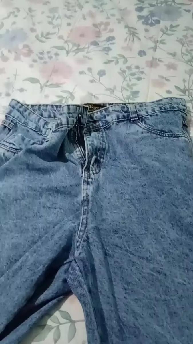 Calça Jeans Wide Leg Feminina Cintura Alta Sem Lycra Stillge