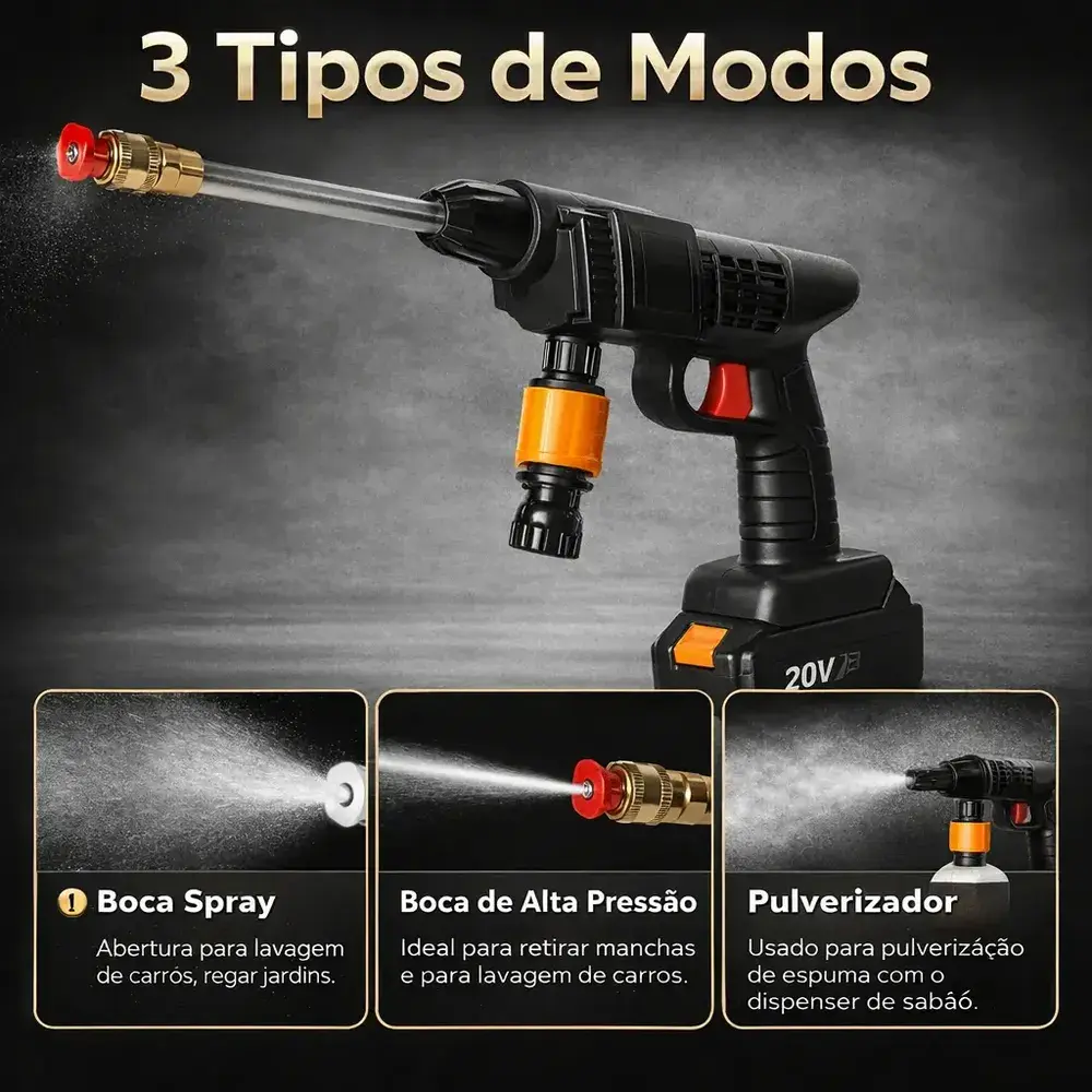 Lavadora A Jato De Alta Pressão Portátil Recarregável 2 Baterias Com Maleta Mini Elétrica De Lavar Carro Profissional