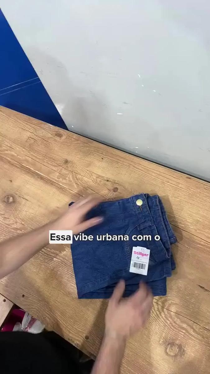 Calça Jeans Wide Leg Feminina Cintura Alta Sem Lycra Stillge