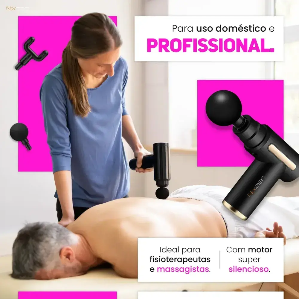 Massageador Pistola Elétrica Profissional Muscular Portátil Nixzen