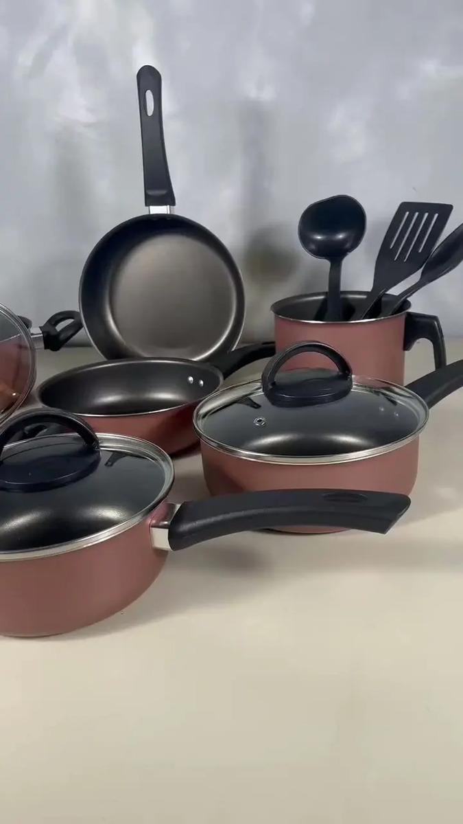 Conjunto Panelas Antiaderente 10 Peças Teflon Preto