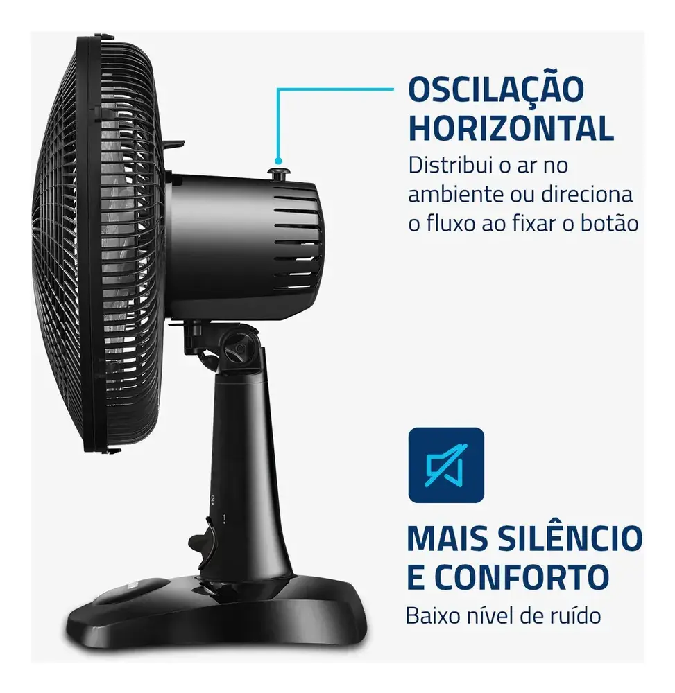 Ventilador de Mesa 30cm Super Power Mondial 60W VSP-30-B
