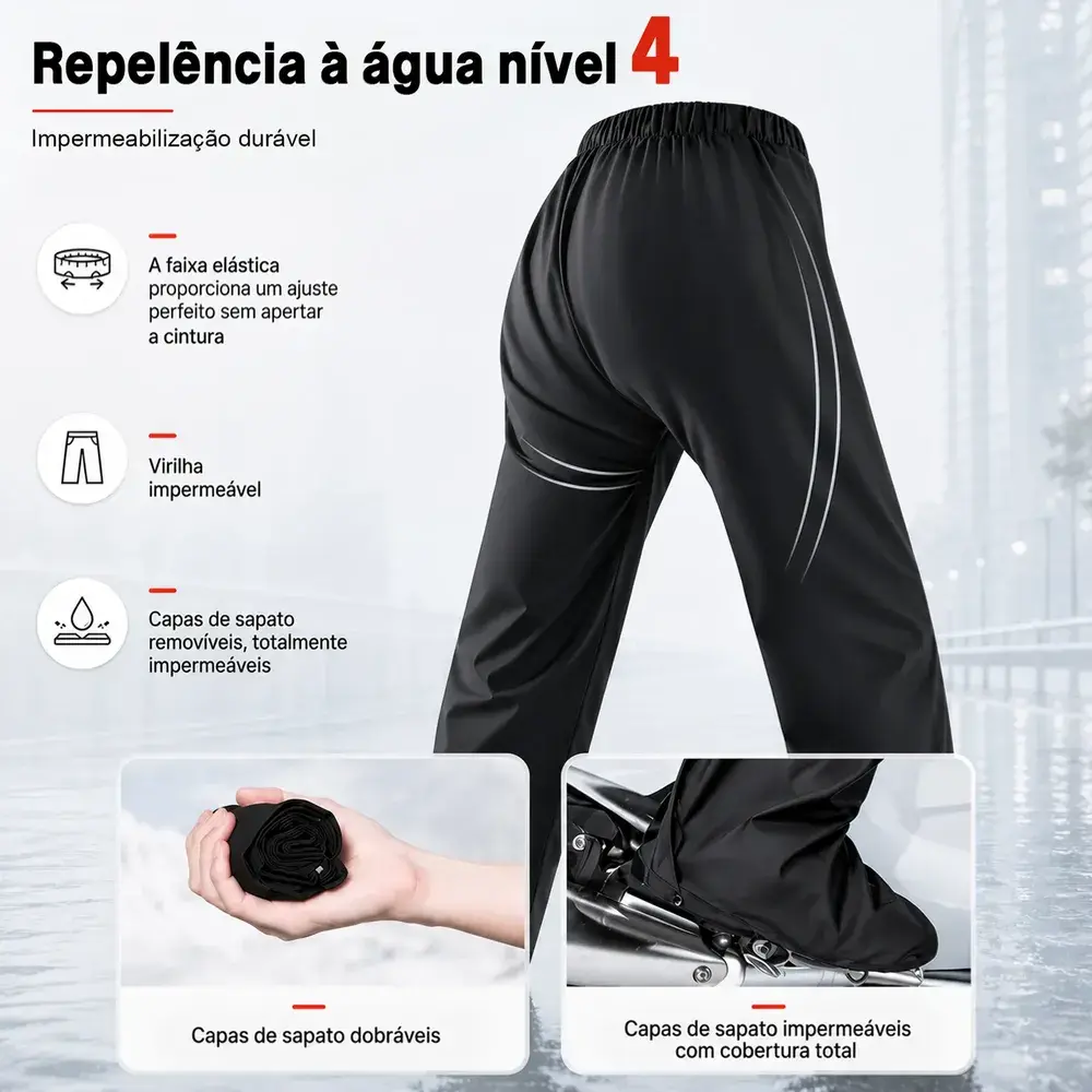 Capa De Chuva Moto Com Capuz Impermeável Motoqueiro Motoboy