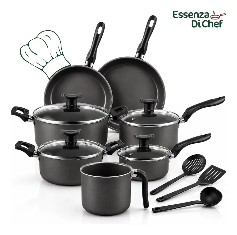 Conjunto Panelas Antiaderente 10 Peças Teflon Preto