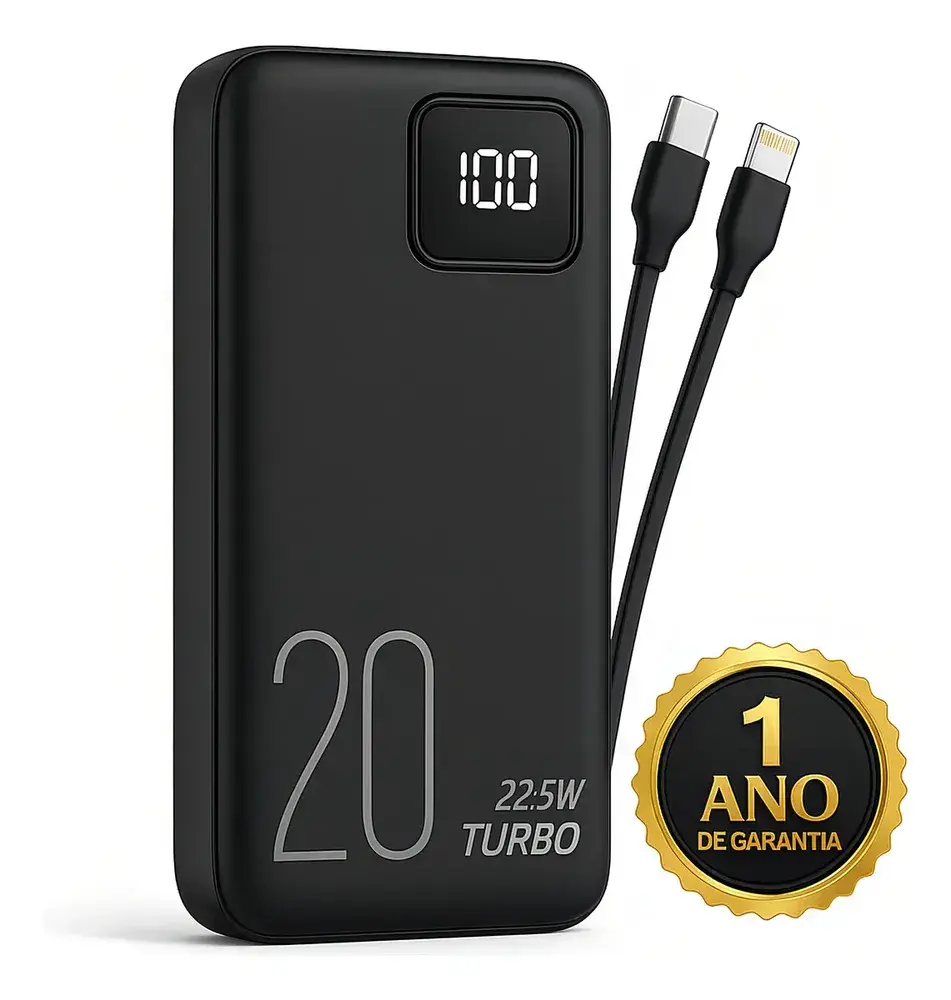 Carregador Portátil Power Bank Turbo 20000mah 22.5w Universal DTimp
