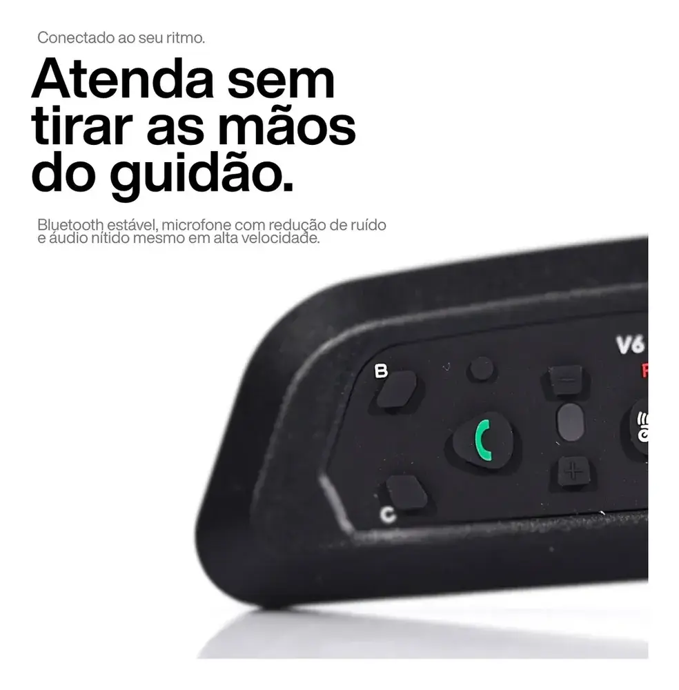 Par Intercomunicador V6 Plus Capacete Comunicador Sem Fio Bluetooth Moto