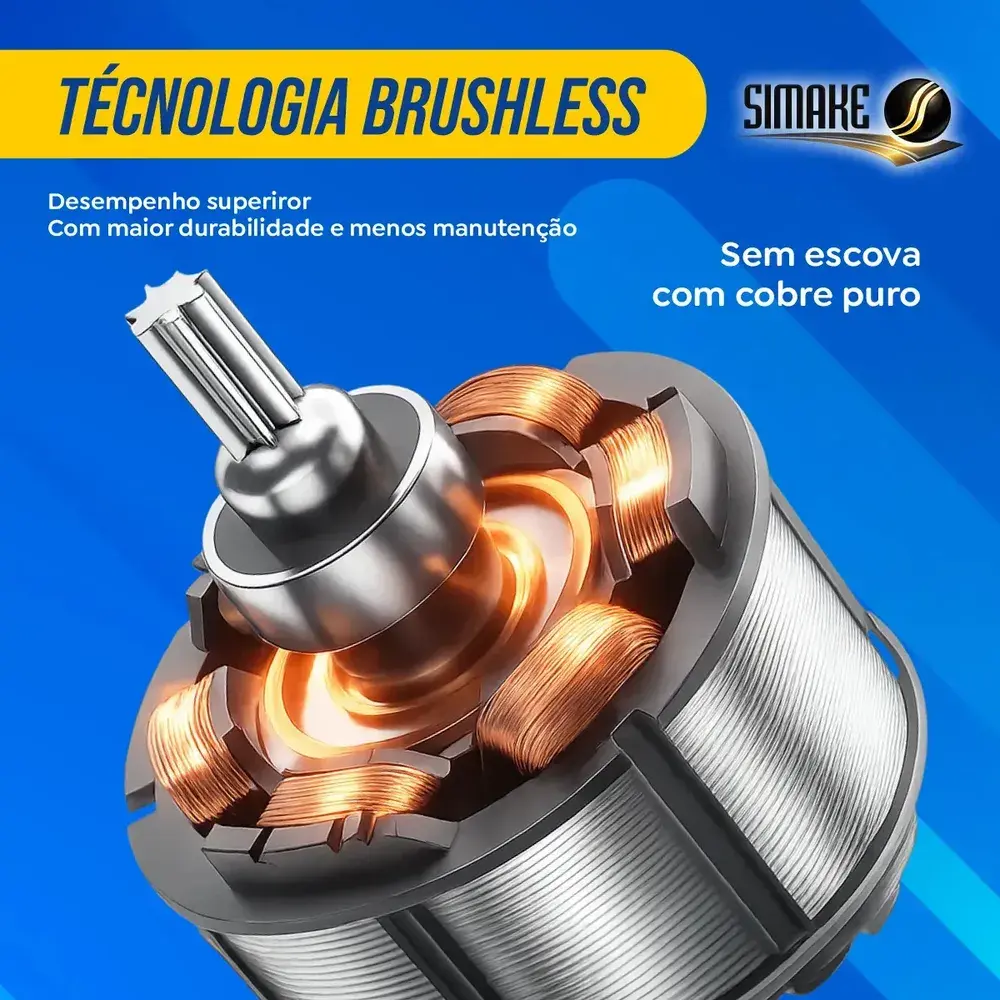 Kit Multi Ferramentas 4 Em 1 48v Sem Fio Com 2 Baterias Furadeira Parafusadeira Martelete Esmerilhadeira Chave De Impacto Com Maleta Simake