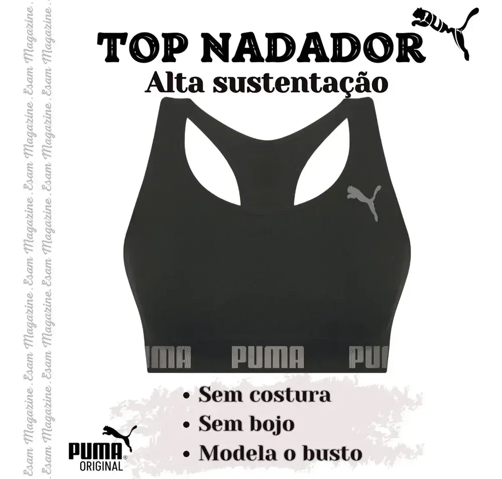 Top Puma Academia Fitness Original Nadador Alta Sustentação