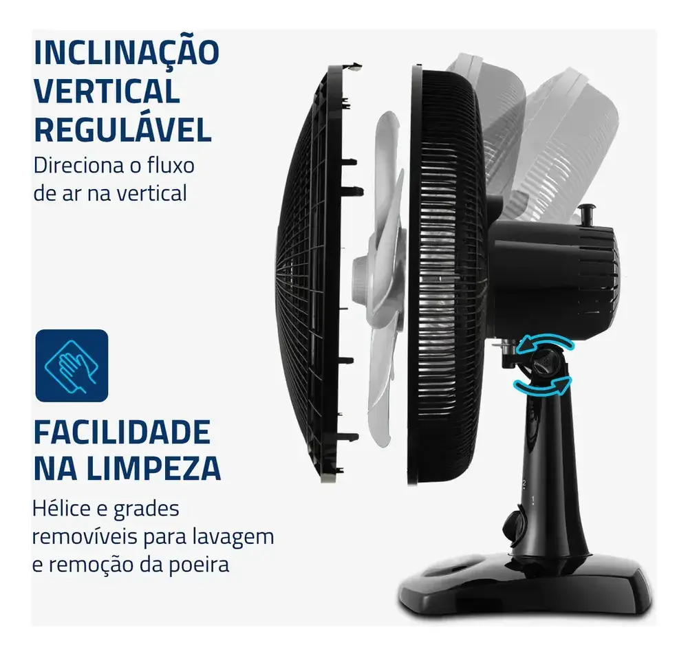 Ventilador de Mesa 30cm Super Power Mondial 60W VSP-30-B