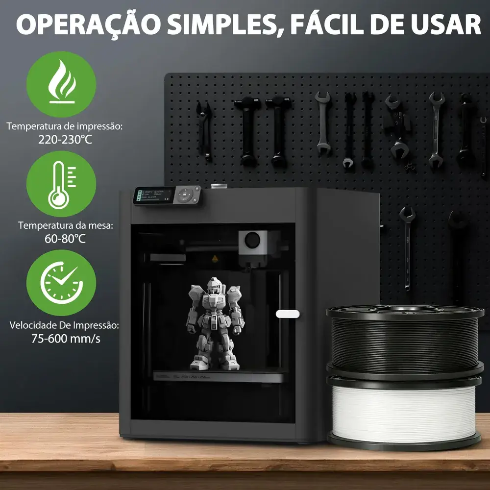 Filamento Petg 1,75mm 1kg Para Impressora 3D Branco Ou Preto