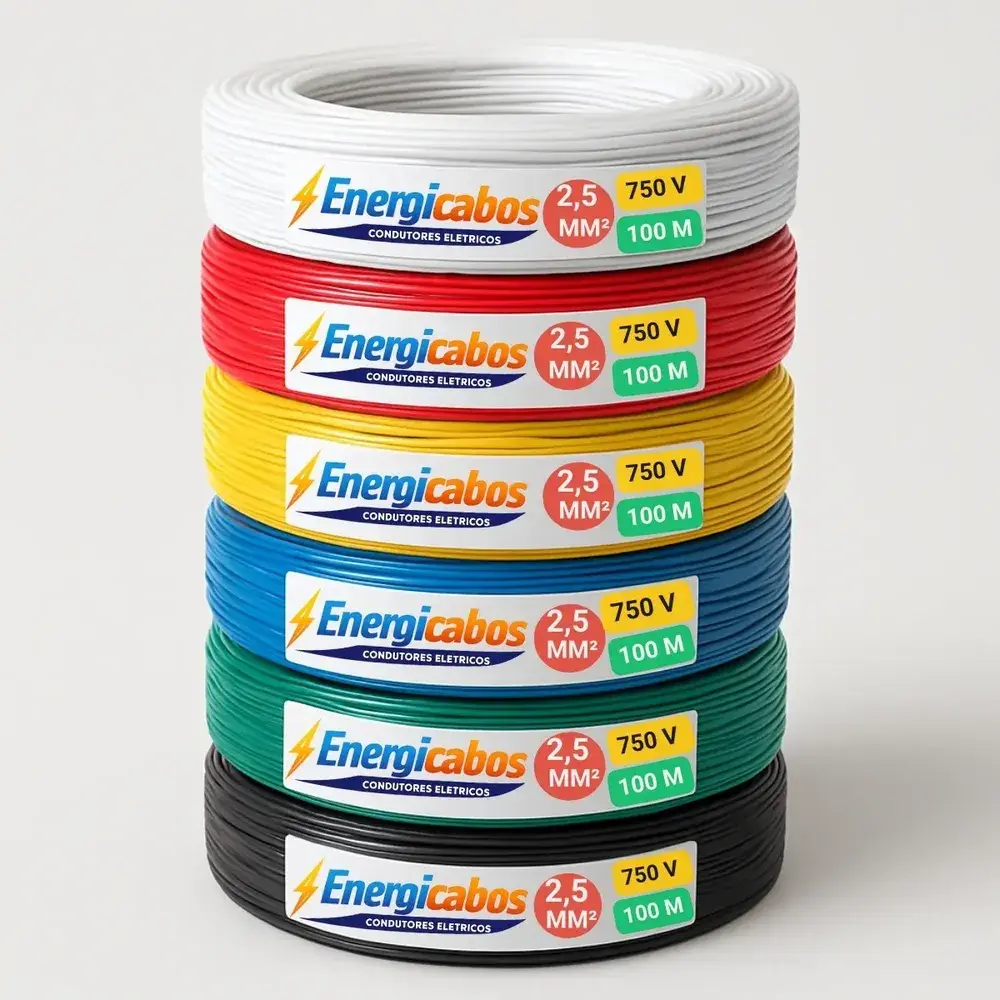 Cabo Flexível 2,5mm Rolo 100m Unipolar 750v