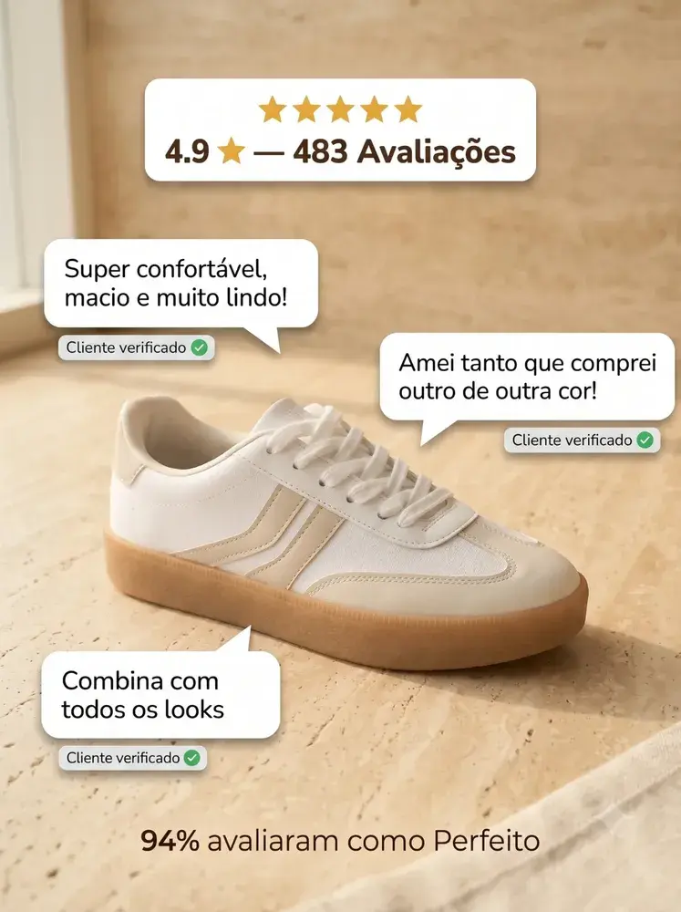 Tênis Feminino Casual Vizzano Samba Flatform Conforto Leve
