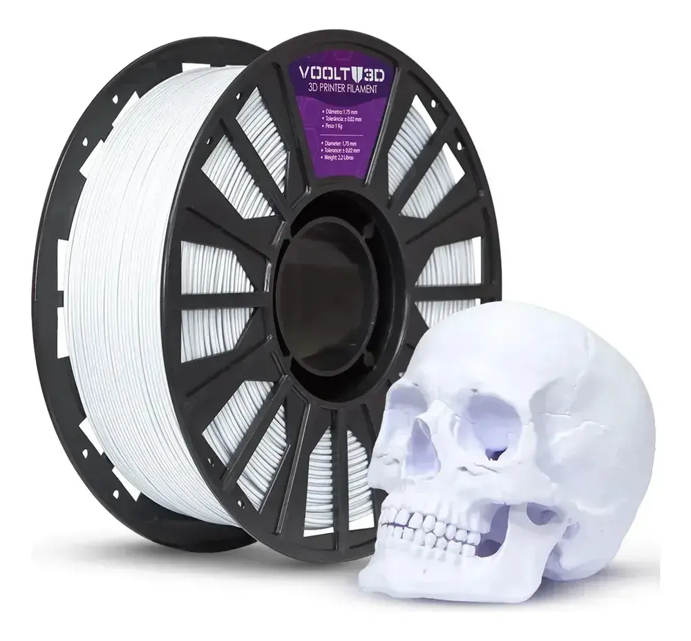 Filamento Pla Branco Velvet Aveludado 1kg Impressoras 3D Peças Decorativas