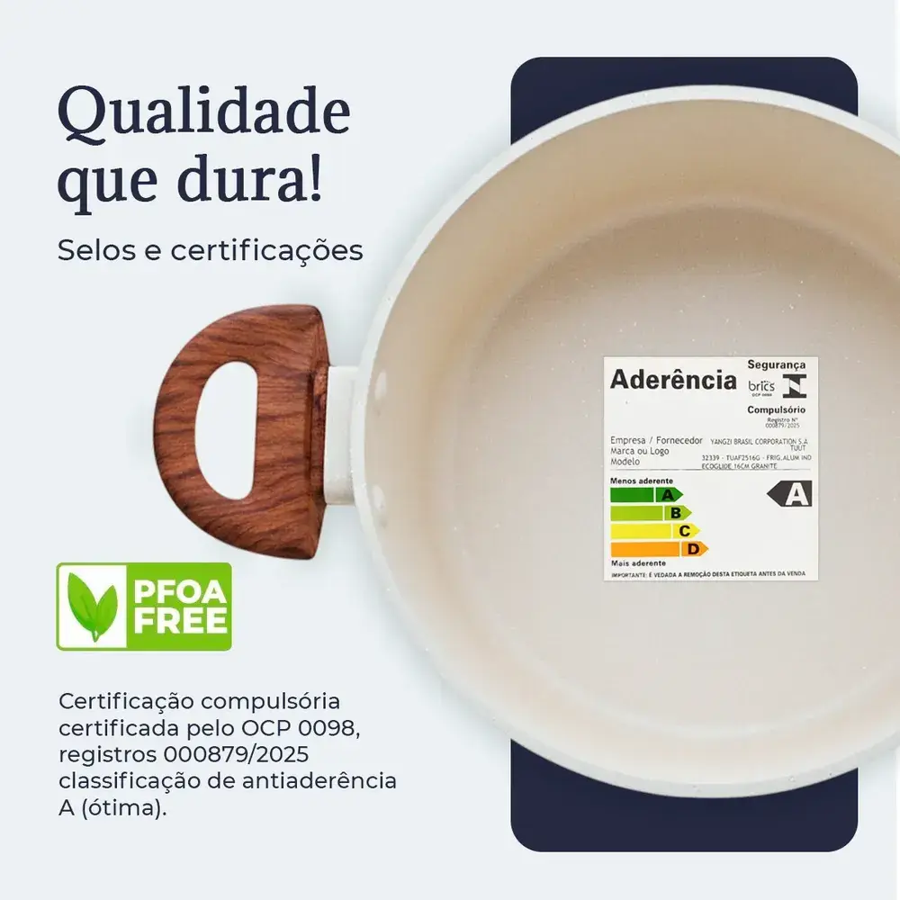 Jogo De Panelas Indução Antiaderente Cerâmica 10 Peças Ppg Pfoa Free Baunilha