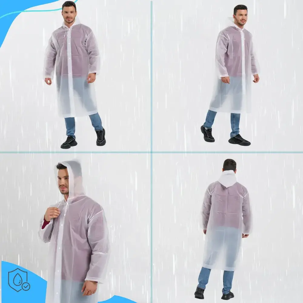 Capa De Chuva Transparente Pvc Resistente Unissex Adulto