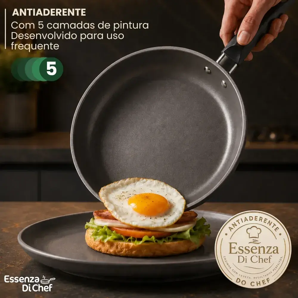 Conjunto Panelas Antiaderente 10 Peças Teflon Preto