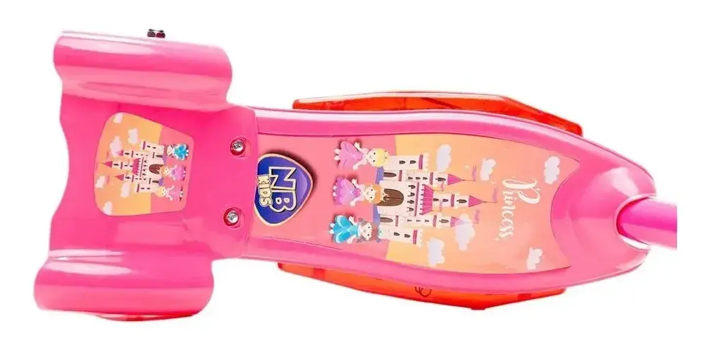 Patinete Infantil Musical Replay Kids Kiddy com 3 Rodas e Luz de LED Rosa