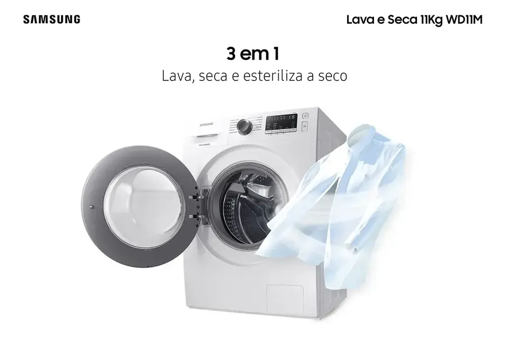 Lava e Seca Samsung WD11M com Digital Inverter Branca 11kg
