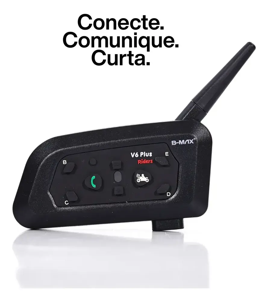 Par Intercomunicador V6 Plus Capacete Comunicador Sem Fio Bluetooth Moto