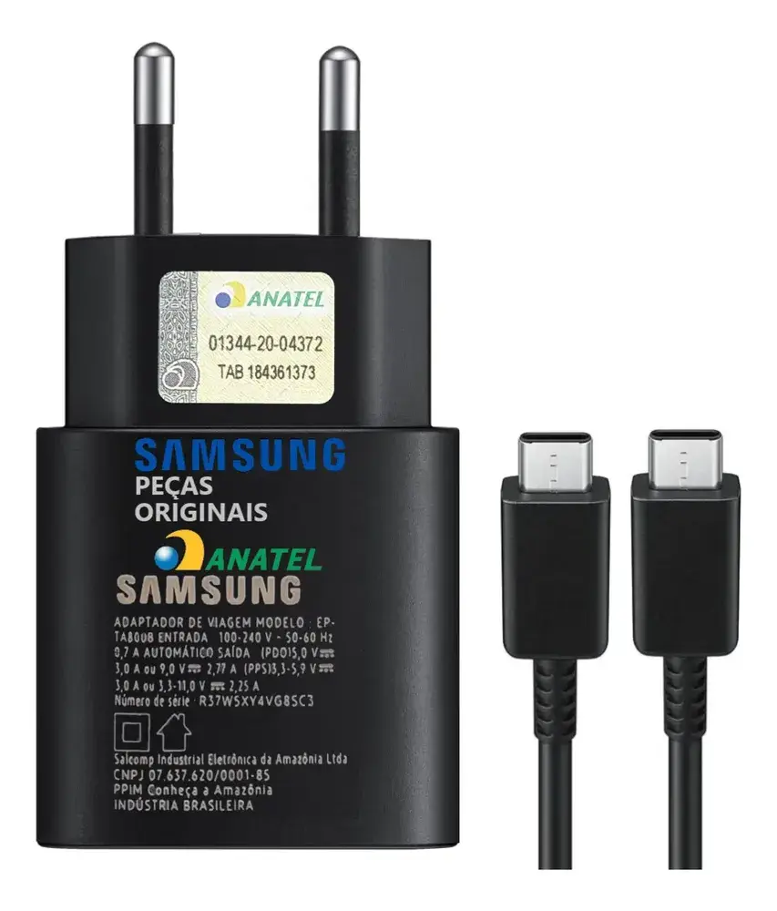 Carregador Original Samsung Turbo S25 S24 S23 S22 S21 25w Br