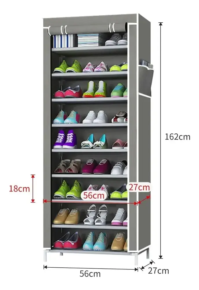 Sapateira Vertical Zíper 9 Prateleiras Multiuso Sortida