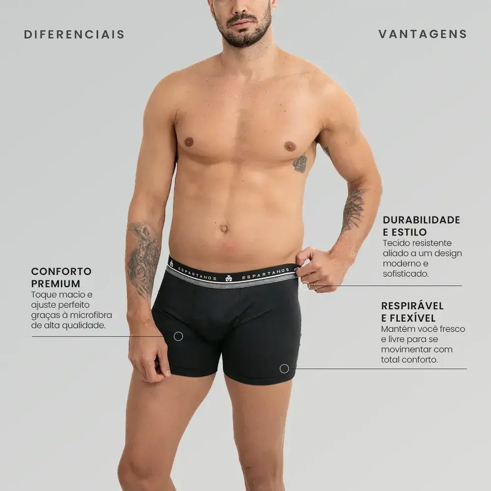Kit Com 10 Cuecas Boxer Masculina Microfibra Original