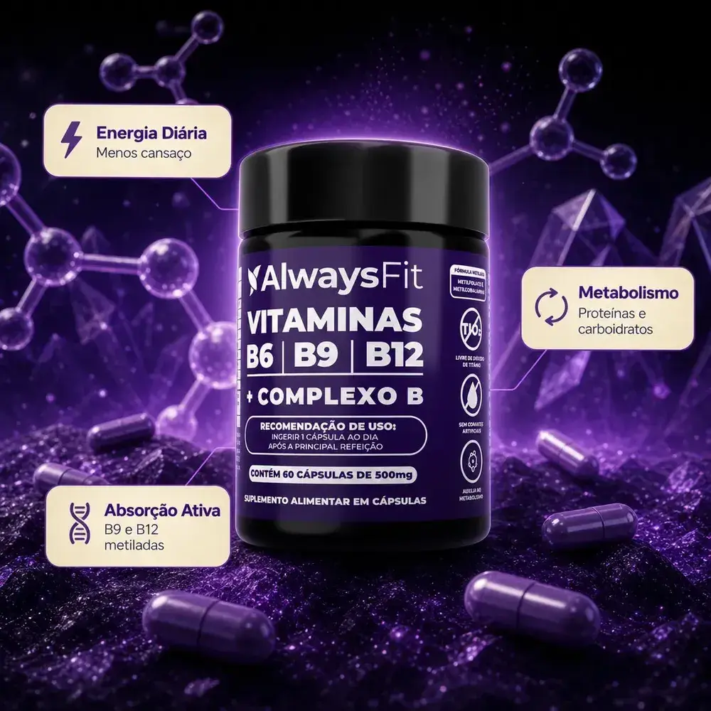 Kit 03 Complexo B AlwaysFit Metilfolato + Metilcobalamina + Vitaminas do Complexo B