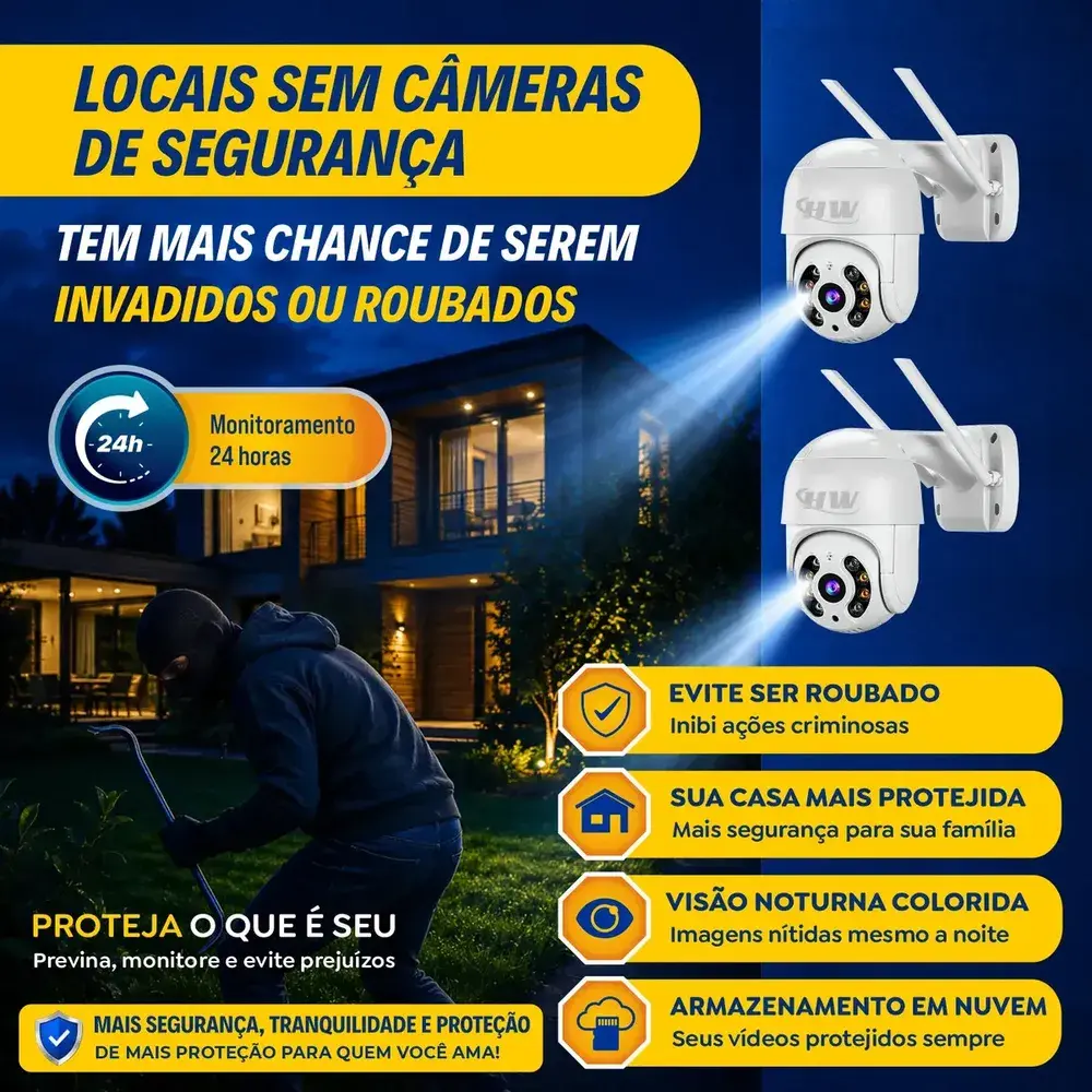Kit 2 Câmeras Segurança IP Interna Externa Wifi iCSee Infravermelho