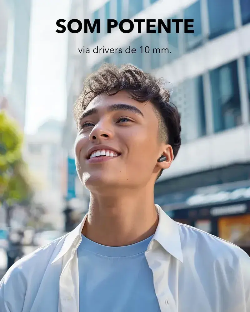 Fone de Ouvido Bluetooth 5.4 Soundcore P30i da Anker, Cancelamento de Ruído, IP54, TWS, Preto