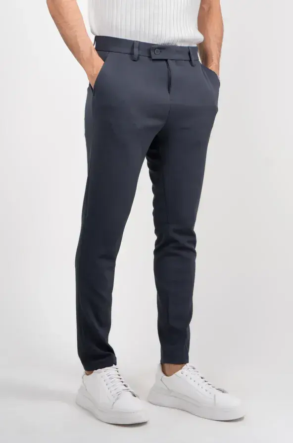 Calça Social Alfaiataria Masculina Malha Elastano Stretch
