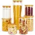 Kit 9 Potes Mantimentos Vidro Herméticos com Tampa Bambu Epsilon