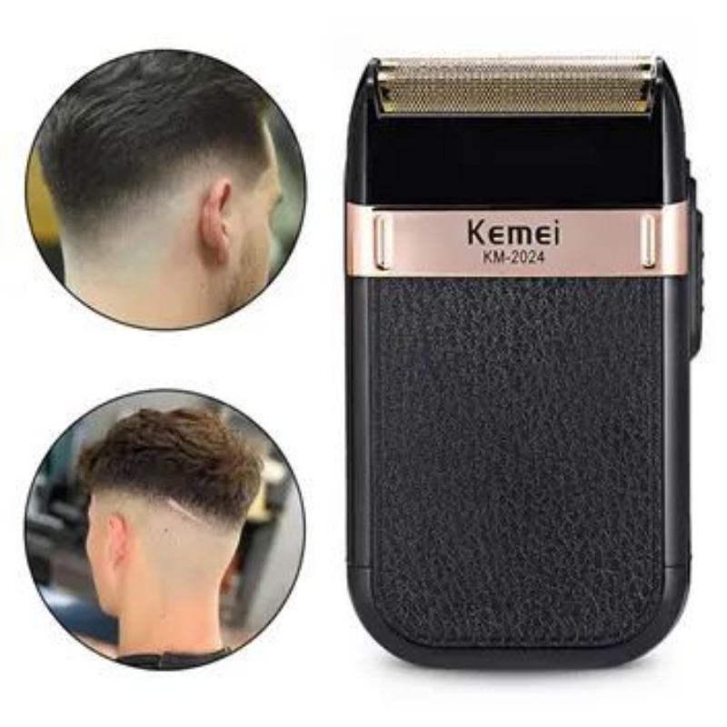 Barbeador Elétrico Sem Fio Recarregável Kemei Classic Shaver Km 2024 - Bivolt 110V/220V - Máquina de Barbear
