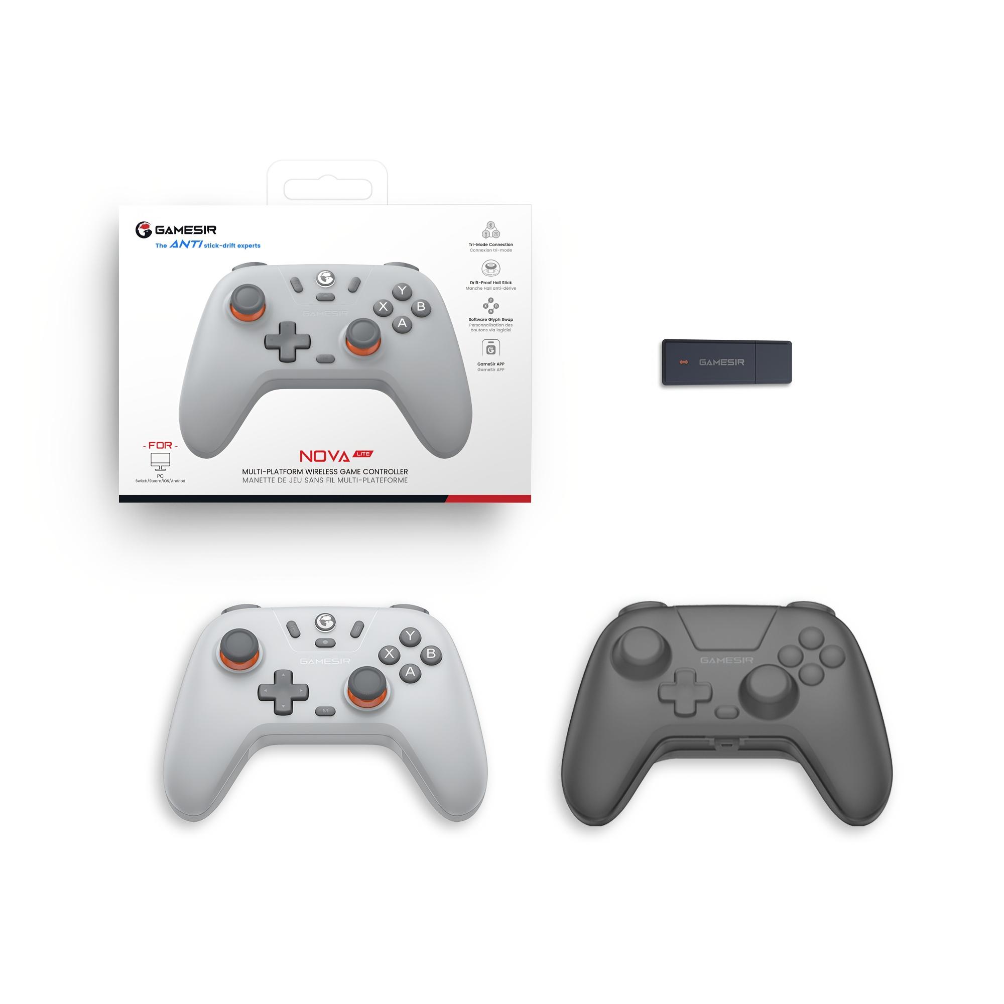 GameSir T4 Nova Lite Controle de Jogo Sem Fio para Switch, Android, IOS, PC e Jogos Steam Inclui Receptor Sem Fio 2.4Ghz