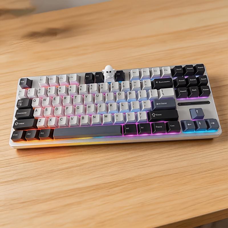Teclado Mecânico de Escritório, Teclas com Impressão 3D para Aparência Decorativa, Teclas com Luz de Fundo Branca, Tema de Halloween