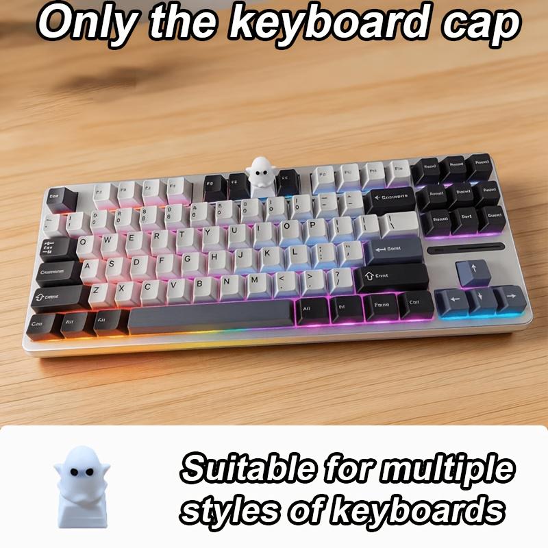 Teclado Mecânico de Escritório, Teclas com Impressão 3D para Aparência Decorativa, Teclas com Luz de Fundo Branca, Tema de Halloween