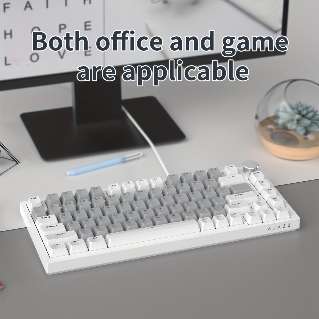 AJAZZ Nova Teclado Mecânico com Fios Original AK820, Retroiluminado, Inteiro Hot-Swappable, Layout 75% com Botão de Metal, Adequado para Uso de Escritório