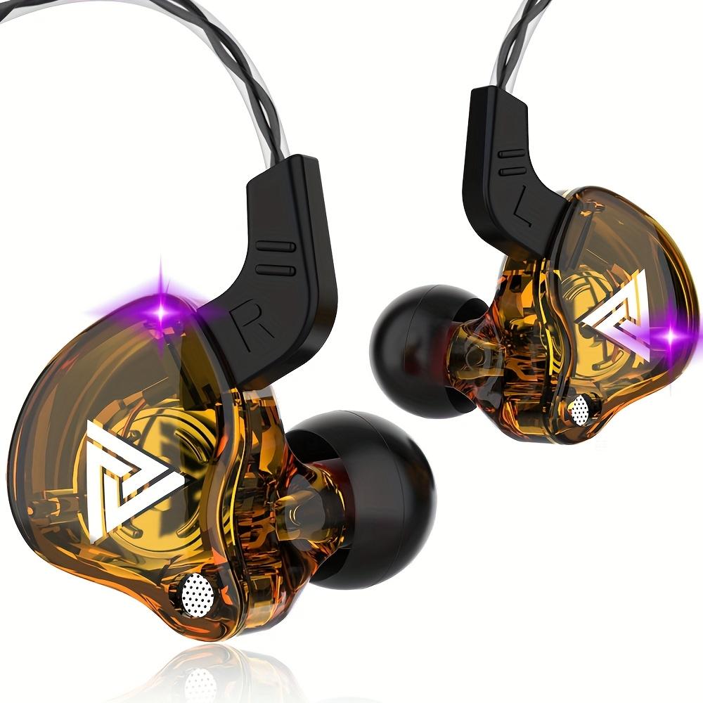 Auriculares Desportivos QKZ AK6 In-Ear com Controlo por Fio e Microfone, Graves Potentes, Headset Móvel, Som Mágico, Gaming, Desporto, Fitness, 3.5mm