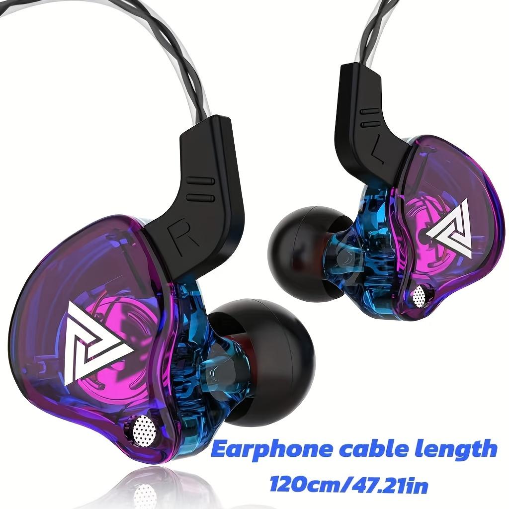 Auriculares Desportivos QKZ AK6 In-Ear com Controlo por Fio e Microfone, Graves Potentes, Headset Móvel, Som Mágico, Gaming, Desporto, Fitness, 3.5mm