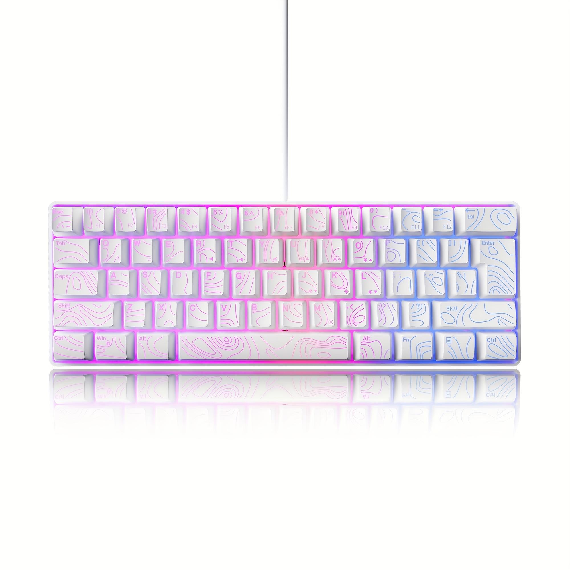 Teclado RGB de 61 Teclas com Cabo - Teclado Portátil Pequeno para Laptop, Ideal para Jogos e Uso Gamer