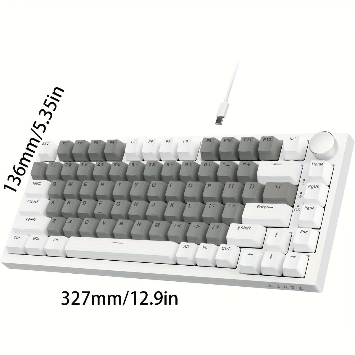 AJAZZ Nova Teclado Mecânico com Fios Original AK820, Retroiluminado, Inteiro Hot-Swappable, Layout 75% com Botão de Metal, Adequado para Uso de Escritório