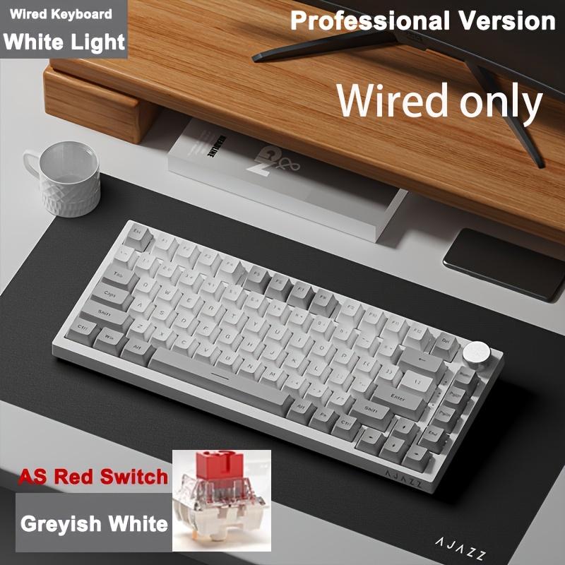AJAZZ Nova Teclado Mecânico com Fios Original AK820, Retroiluminado, Inteiro Hot-Swappable, Layout 75% com Botão de Metal, Adequado para Uso de Escritório